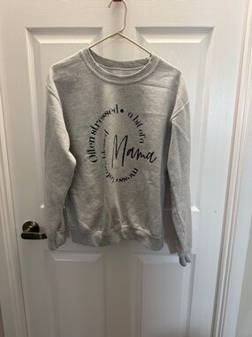 Mama Graphic Crewneck Sweatshirt - Light Gray